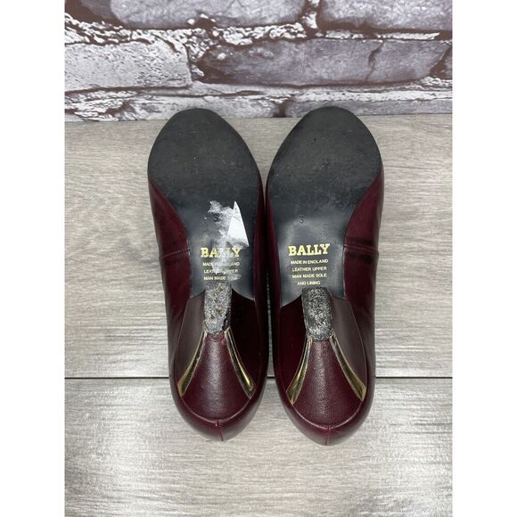 VTG Bally Maroon Leather England Pumps Dress Heels Women Sz 5M US/3UK/35EU READ - Picture 7 of 16